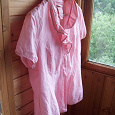 Отдается в дар Розовая летняя рубашка блуза с рюшами 48-52