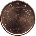 Отдается в дар Монета 20 евроцентов 2017 Сан-Марино