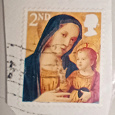 Отдается в дар Английские марки.Женщина с ребёнком