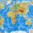 Отдается в дар Физическая карта мира на немецком языке