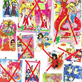 Отдается в дар Наклейки Sailor Moon групповые и 2 листа из раскраски