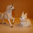 Отдается в дар Единорог и кролик игрушки из натурального меха