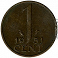 Отдается в дар монета 1 цент 1951 год Нидерланды