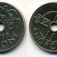Отдается в дар Норвегия — 1 крона 1998г.