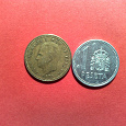 Отдается в дар монеты Испании 1 песета 1975 и 1986