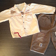 Отдается в дар Рубашка + брюки для мальчика, утеплённые на флисе. Размер 12-18 мес. (не маломерит).