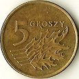 Отдается в дар 5 groszy 1991 года. Польская денежка.