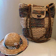 Отдается в дар Пляжный комплект — сумка и шляпка из итальянской соломки