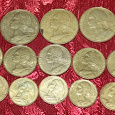 Отдается в дар 21 монета — сантимы 20,10,5 (Франция)