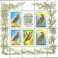 Отдается в дар Два малых листа «Певчие птицы России» 1995