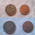 Отдается в дар Парочка монет: 20 центов ЮАР и 10 сентаво Филиппин