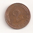 Отдается в дар монета 2 пфеннинга ФРГ + монета 1 пфеннинг ГДР