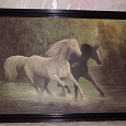 Отдается в дар Репродукция картины с лошадьми