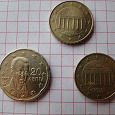 Отдается в дар евро центы. германия + греция