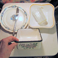 Отдается в дар Посудное — советское: салатник, тарелка, судок, ножик, стакан