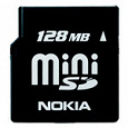 Отдается в дар Карта памяти Mini SD 128 Mb и 64 Mb Nokia с адаптером