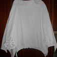 Отдается в дар Подарю белую льняную юбку с красивым рваным кроем!