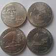 Отдается в дар 5 центов, США, 3 монеты, 200-летие экспедиции Льюиса и Кларка + 5 центов, 2006, усадьба Томаса Джефферсона