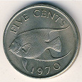 Отдается в дар Монета Бермудские острова 5 центов 1997