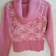 Отдается в дар Теплый розовый свитер воротник хомутом