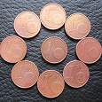 Отдается в дар монетки по 1 евроценту