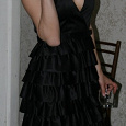Отдается в дар Черное вечернее (коктейльное?) платье с оборками Manoukian, XS