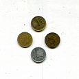Отдается в дар В коллекцию — 4 монеты по 1 песете Испания