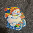 Отдается в дар фигурная открытка со снеговиком