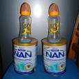 Отдается в дар Отдаю две бутылочки для кормления и две банки питания Nan1