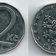 Отдается в дар Монета чешская. 2 кроны.