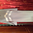 Отдается в дар Серо-голубое платье с атласными вставками 44 р-р