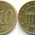 Отдается в дар 10 евроцентов (2 шт)