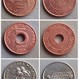 Отдается в дар 3 монеты: 10 аурар Исландия, 5 сентимо Филипины, 10 сен Малайзия