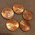 Отдается в дар 5 монет 1 цент США