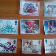 Отдается в дар Гашеные почтовые марки Великобритании на рождественскую тему