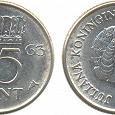 Отдается в дар Монета Голландии — 25 центов 1958