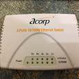Отдается в дар Интернет свитч Acorp HU5DP 5 портов 10/100мб