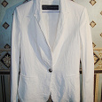 Отдается в дар Пиджак белый трикотажный на подкладке от Zara, р-р М (44)