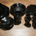 Отдается в дар Черная посуда из набора: тарелки, чашки, блюдо и.т.д.