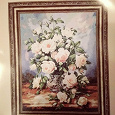 Отдается в дар Набор для вышивания крестиком (картина «Букет белых роз» 43,5х33,8 см)