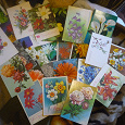 Отдается в дар открытки с разными цветами