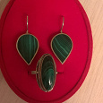 Отдается в дар Серьги и кольцо (набор) с зеленым камнем