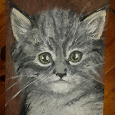 Отдается в дар портрет котенка маслом