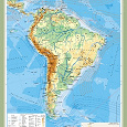 Отдается в дар Физическая карта Южной Америки, большая, настенная