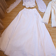 Отдается в дар Свадебное платье Le Rina, туфли, белая шубка, фата