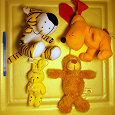 Отдается в дар Мягкие игрушки — тигр, пес, медведь и заяц