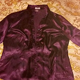 Отдается в дар Рубашка женская фиолетовая в черную полоску 52 размер