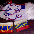 Отдается в дар Фанатский шарф «Россия» и напульсники