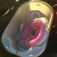 Отдается в дар Отдам набор для купания младенца: ванночка, горка, надувной нашейный круг