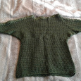 Отдается в дар Дарю самовязанный зеленый свитер женский размер 48 рост 165-168 см.